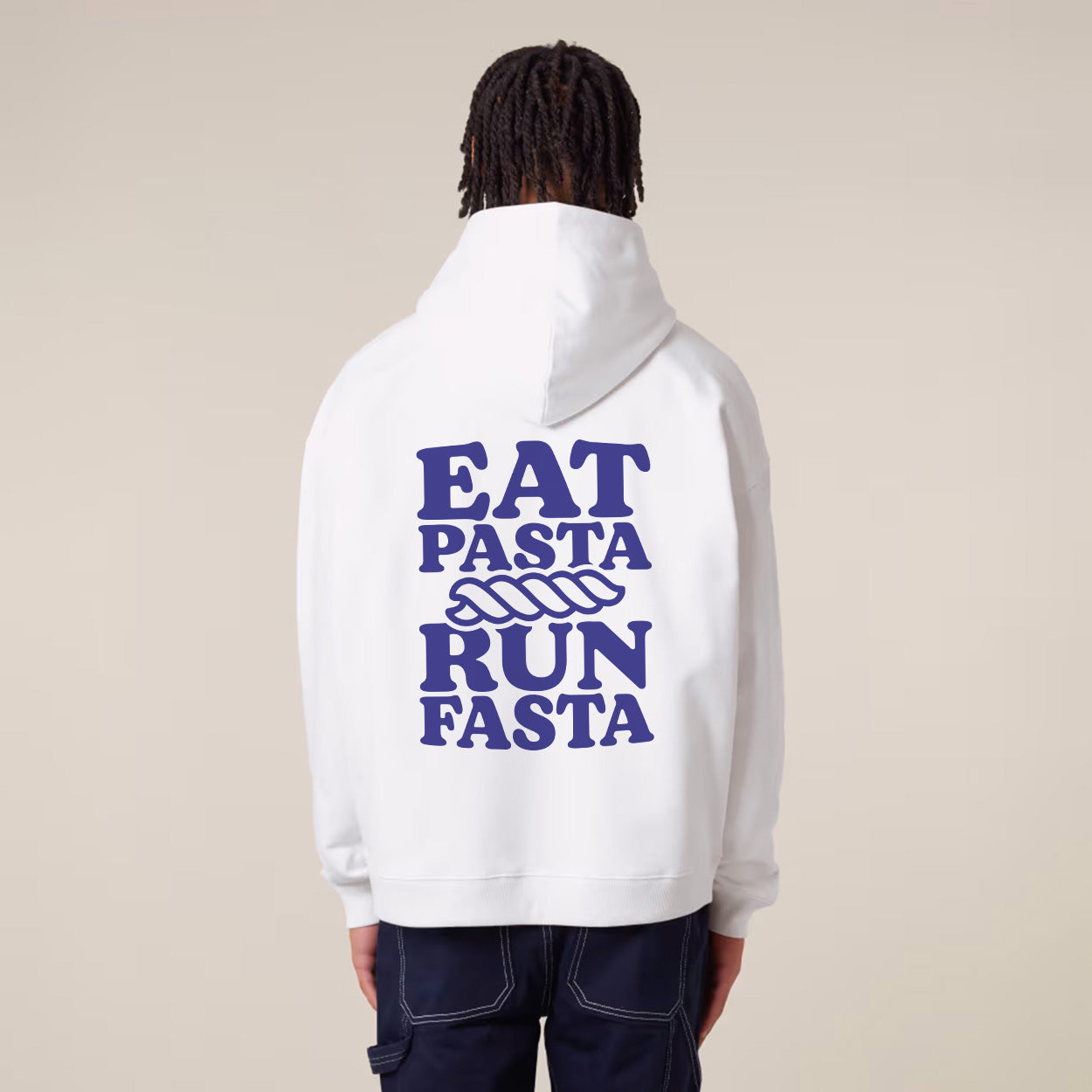 Eat Pasta Run Fasta Hoodie White