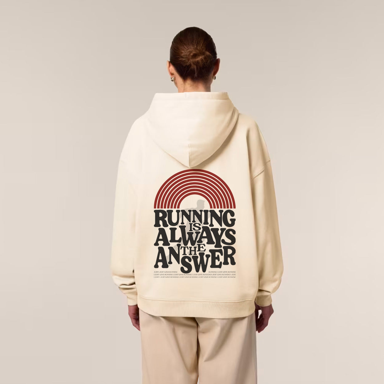 Running is Always the Answer Hoodie Cream