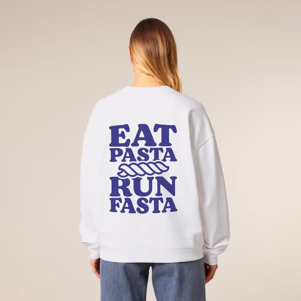 Eat Pasta Run Fasta Sweatshirt White