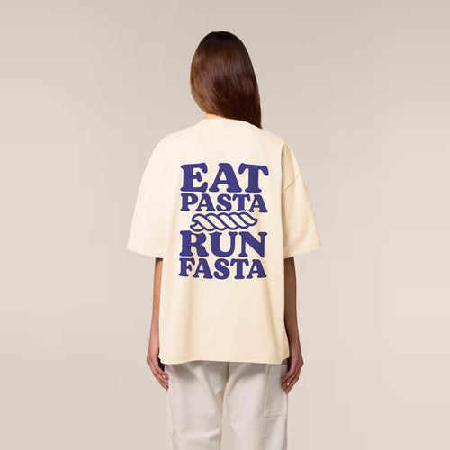 RUNACY Eat Pasta Run Fasta T-Shirt Cream 