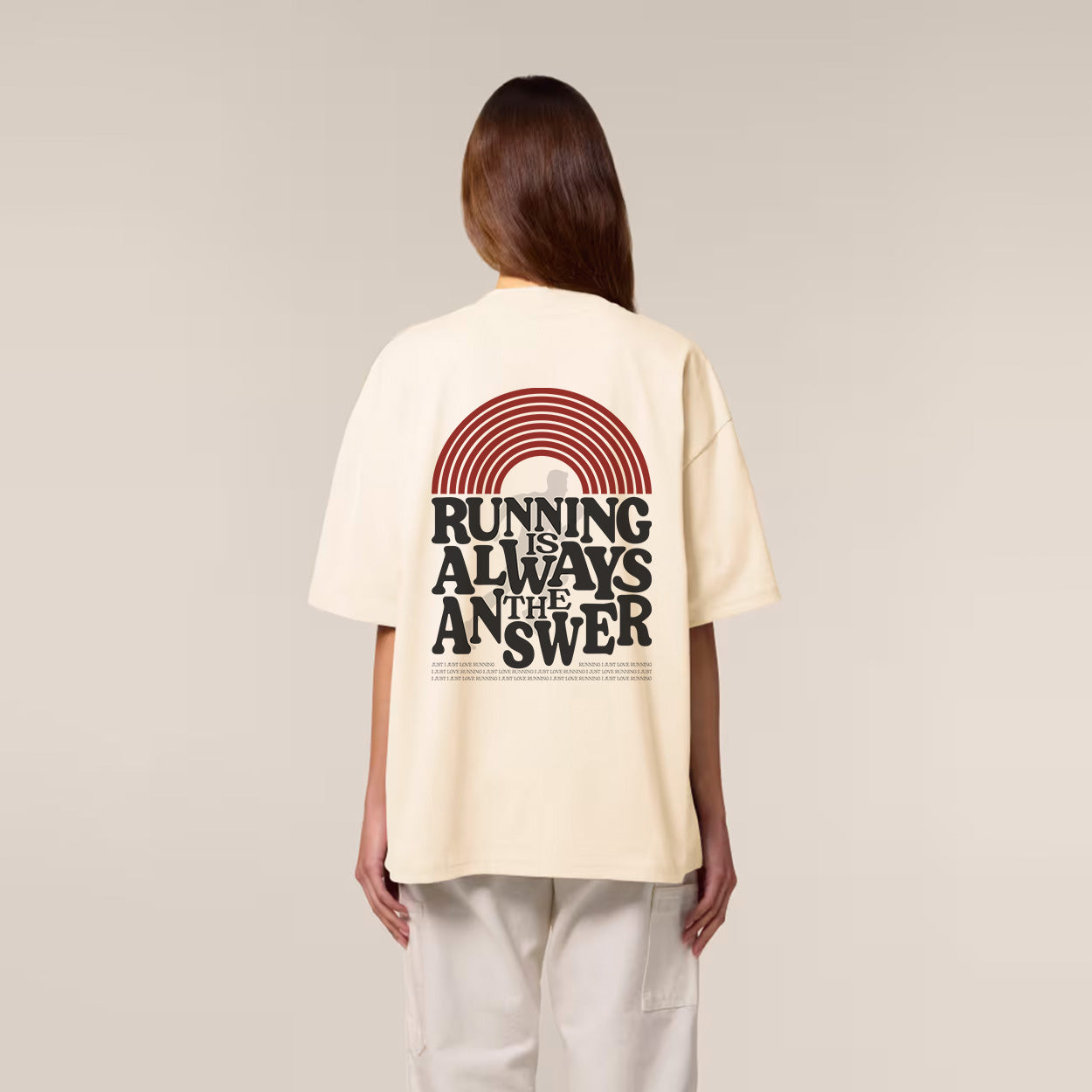 Running is Always the Answer T-Shirt Cream